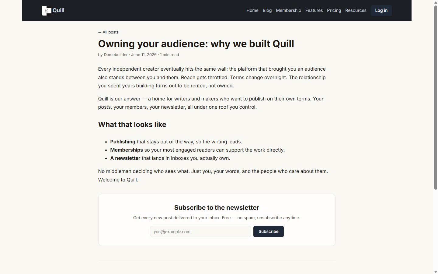 A Quill story